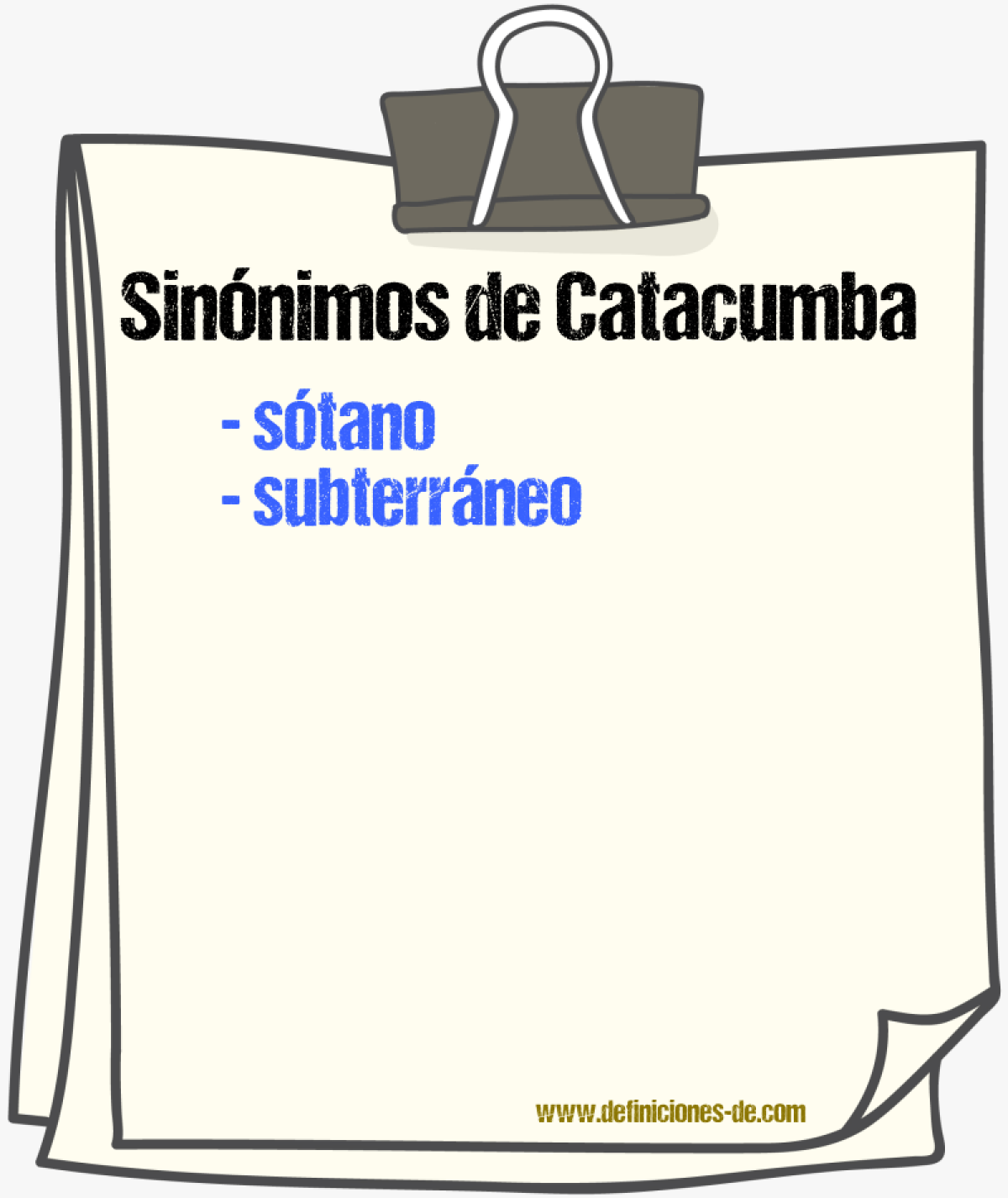 Sinnimos de catacumba