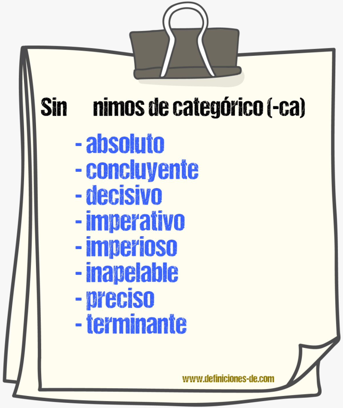 Sinnimos de categrico