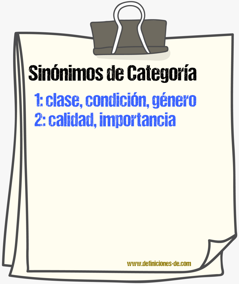 Sinnimos de categora