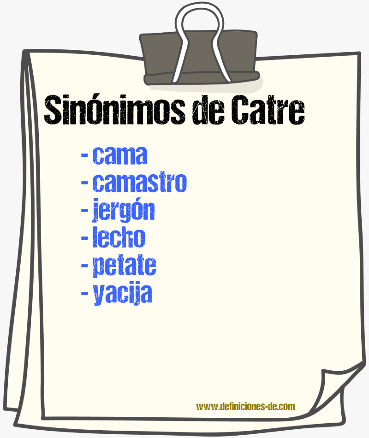 Sinnimos de catre