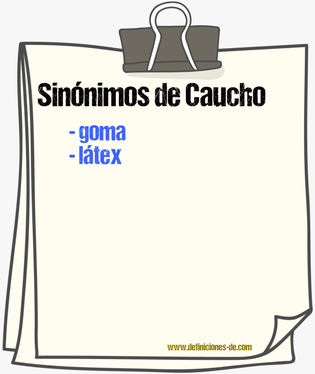 Sinnimos de caucho