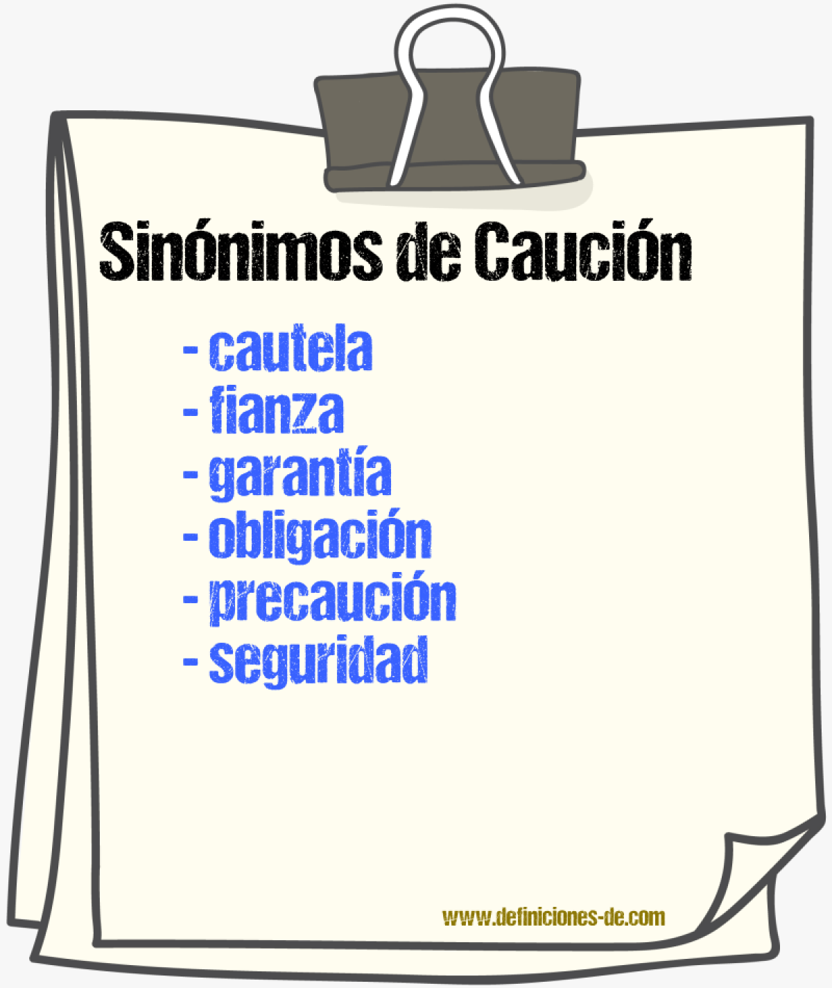 Sinnimos de caucin