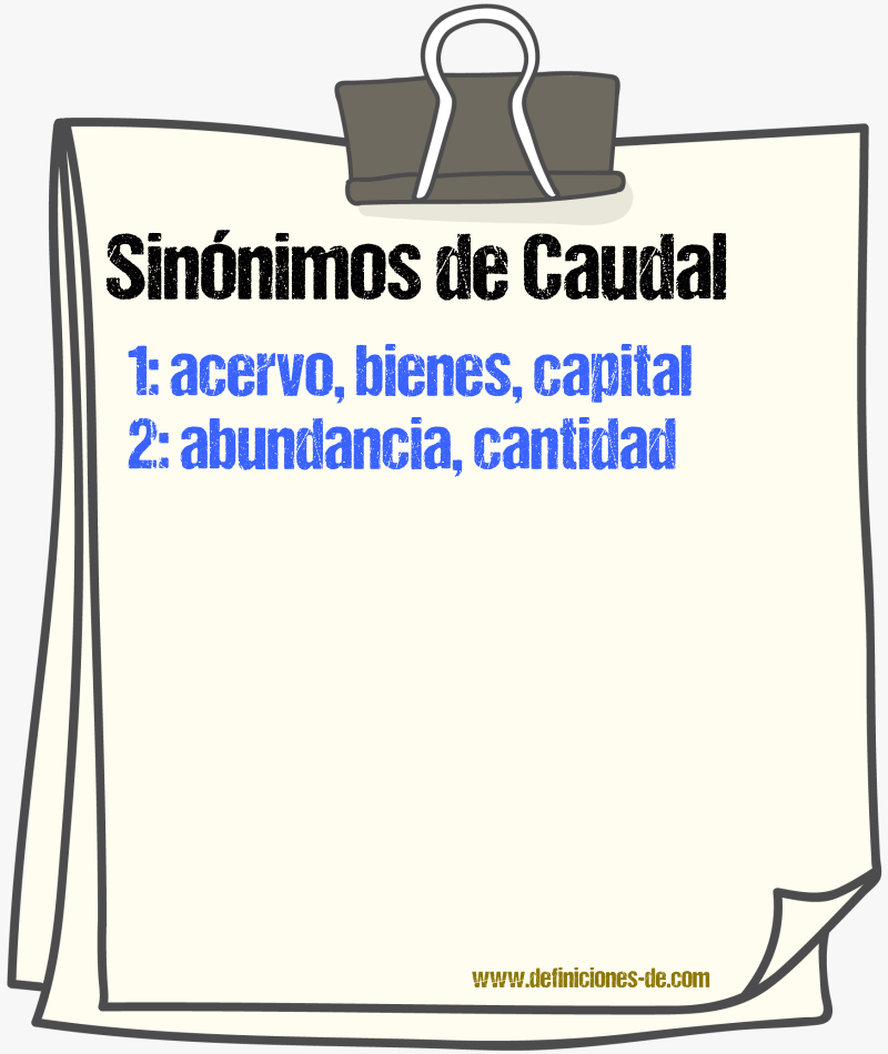 Sinnimos de caudal