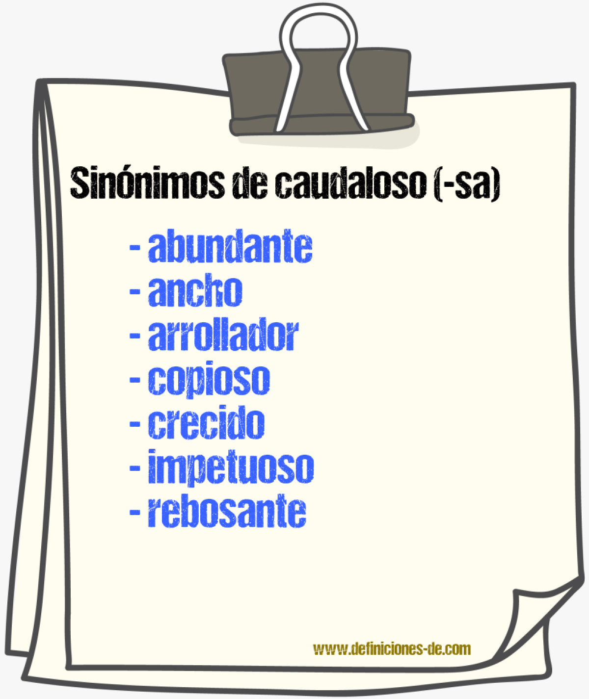 Sinnimos de caudaloso