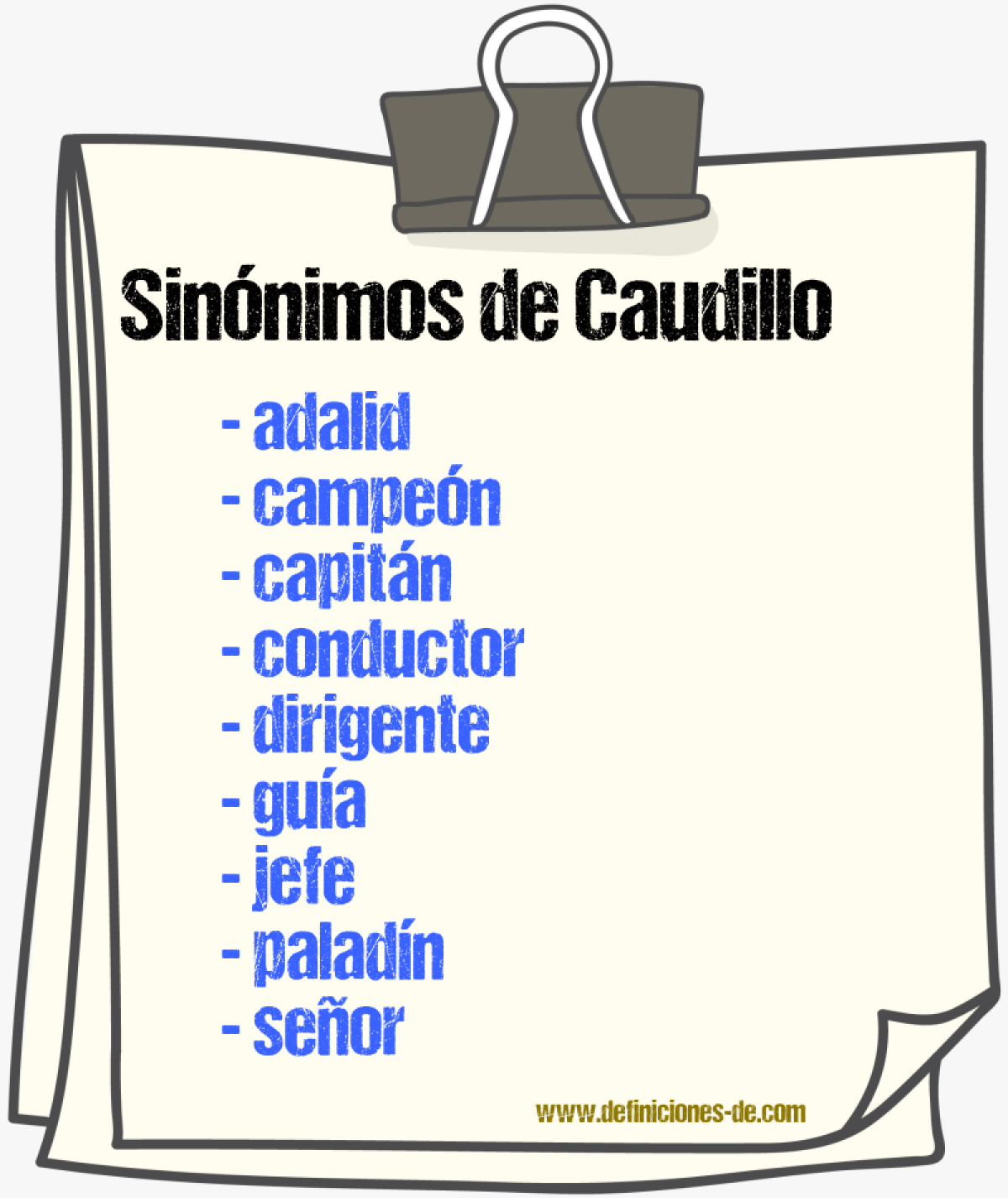 Sinnimos de caudillo