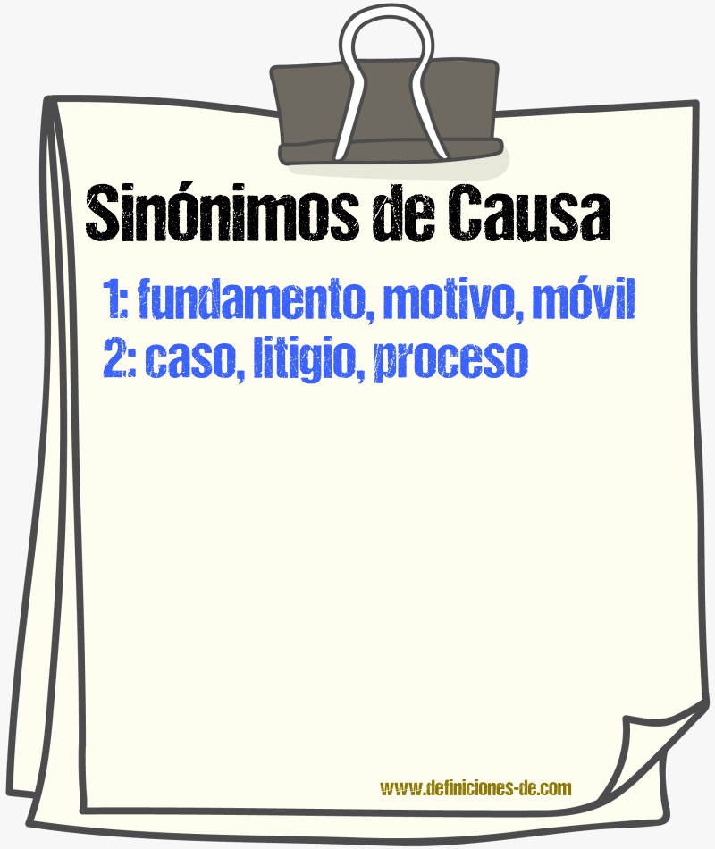 Sinnimos de causa