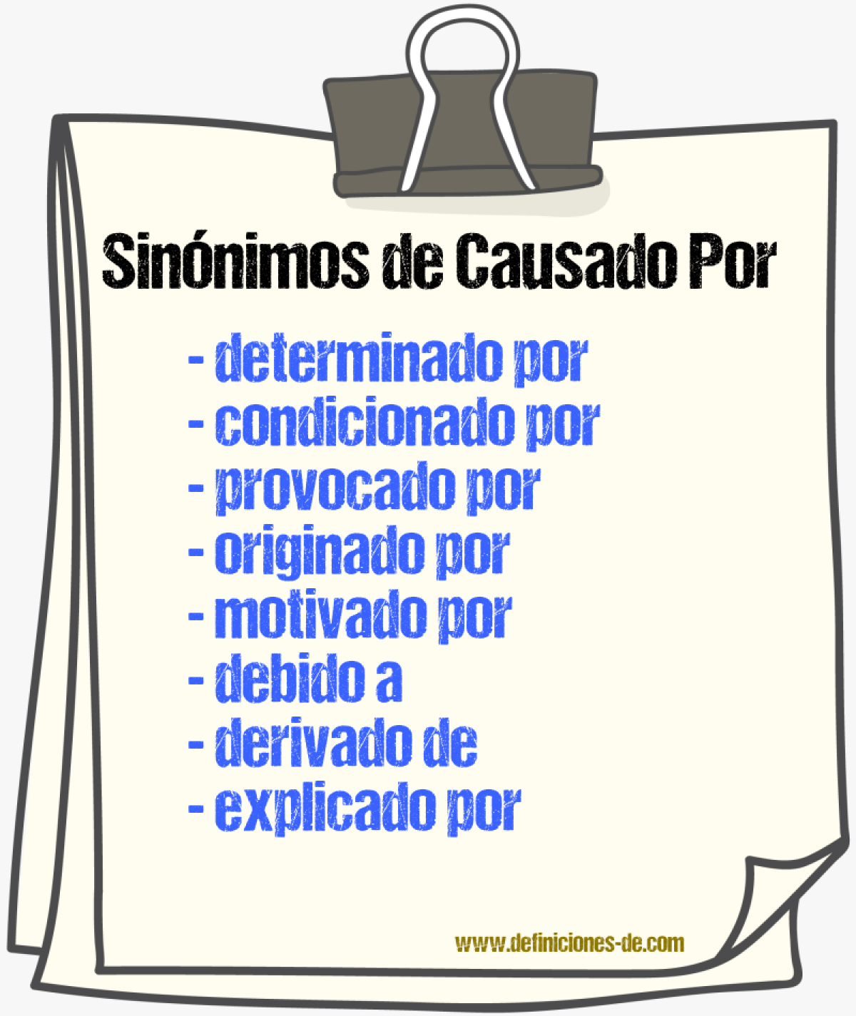 Sinónimos de causado por