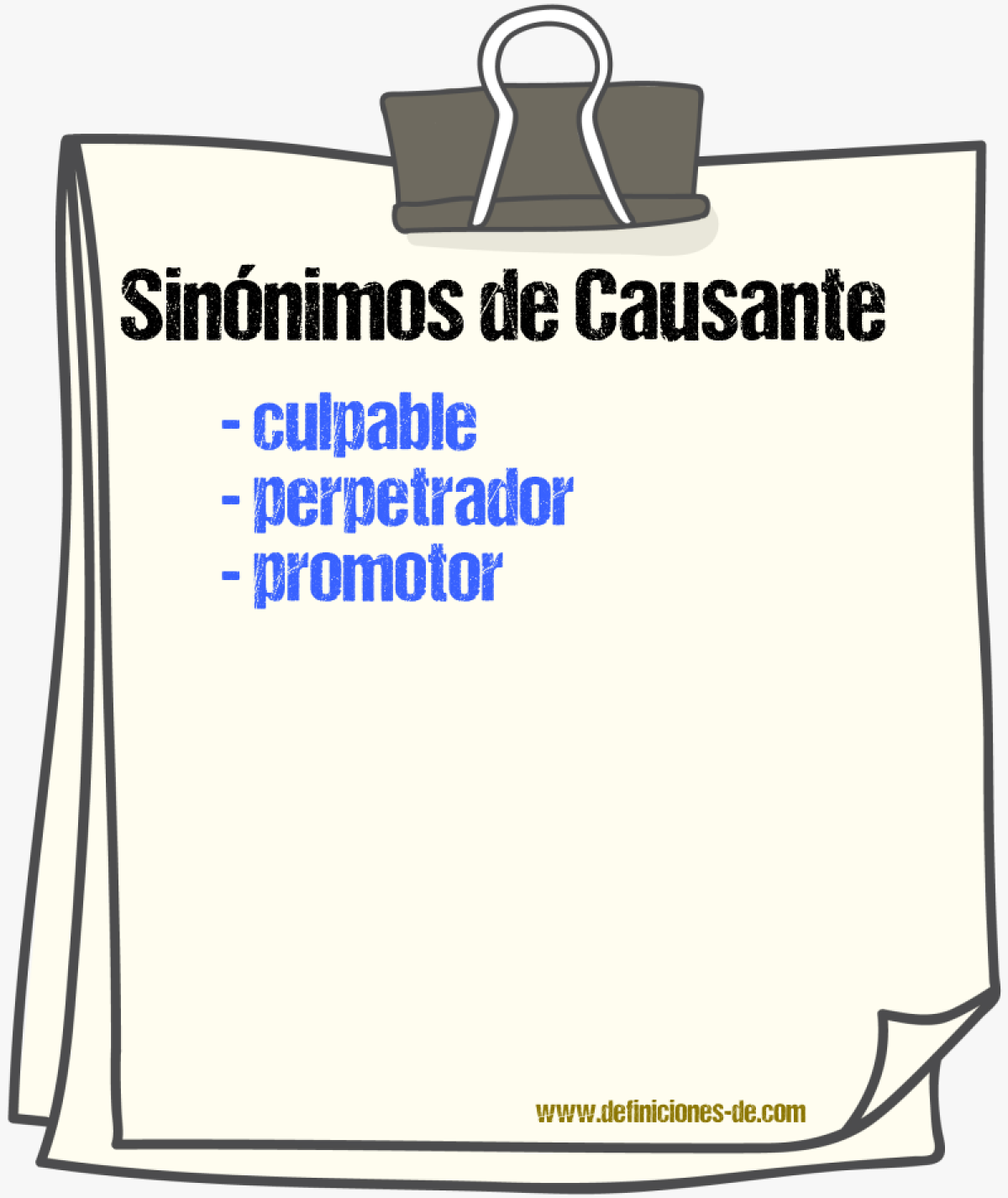 Sinnimos de causante