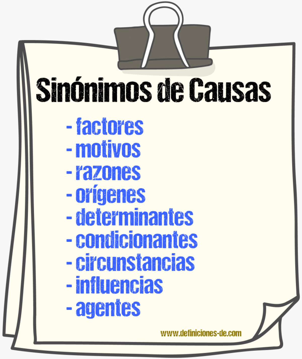 Sinónimos de causas