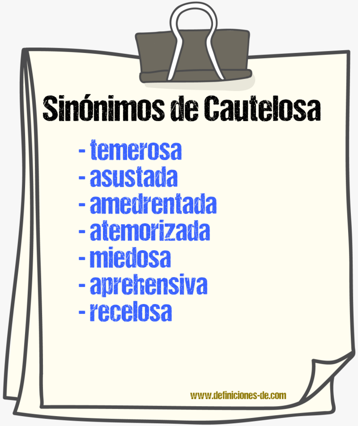 Sinónimos de cautelosa