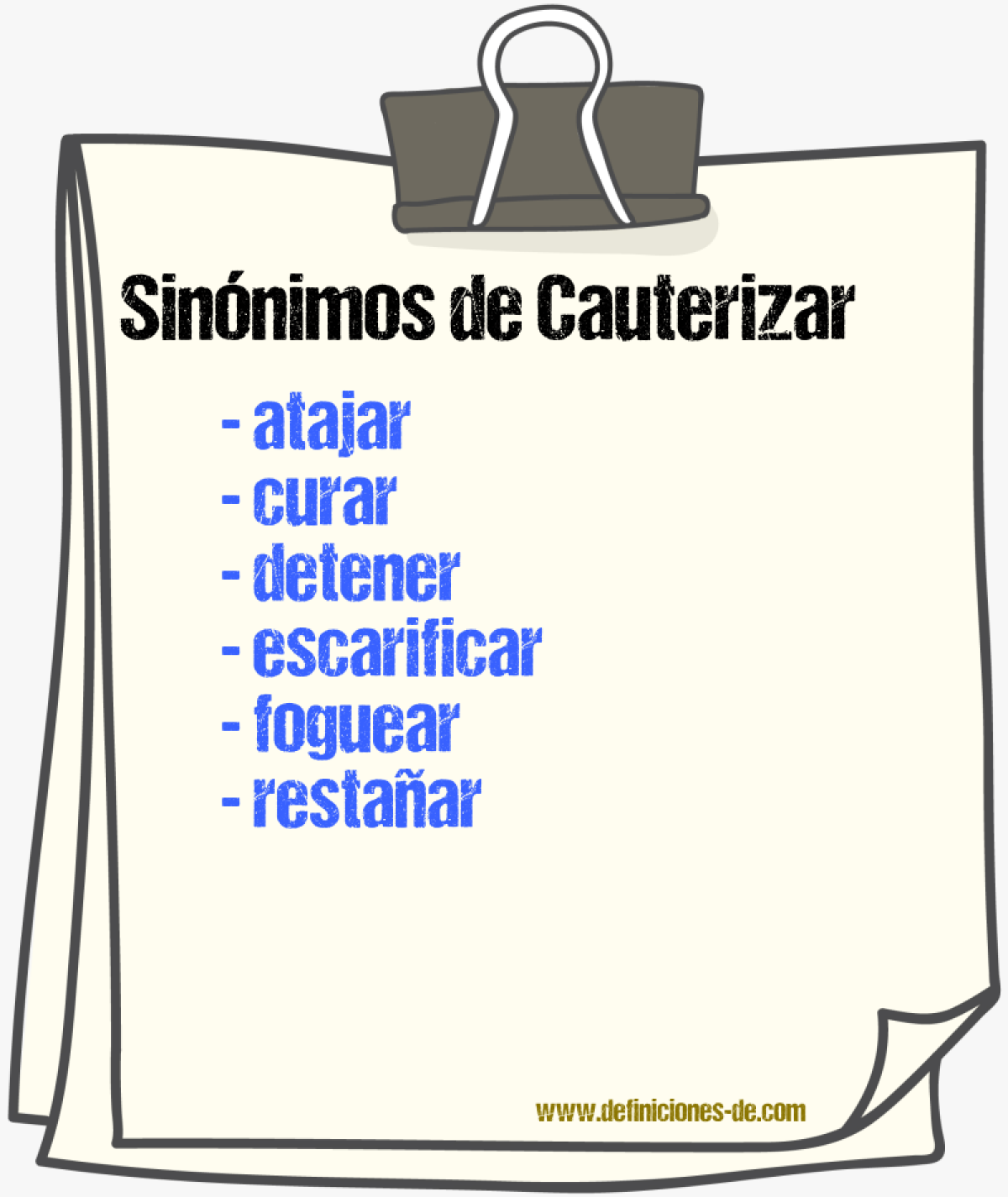 Sinnimos de cauterizar