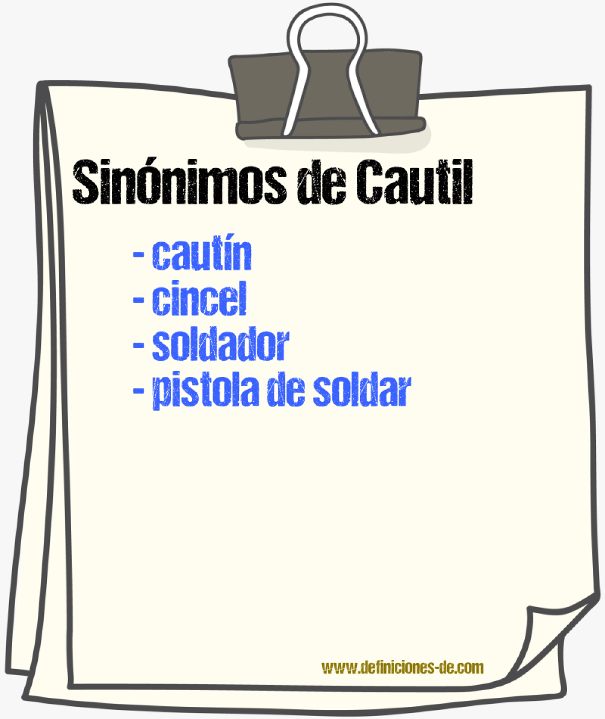 Sinnimos de cautil