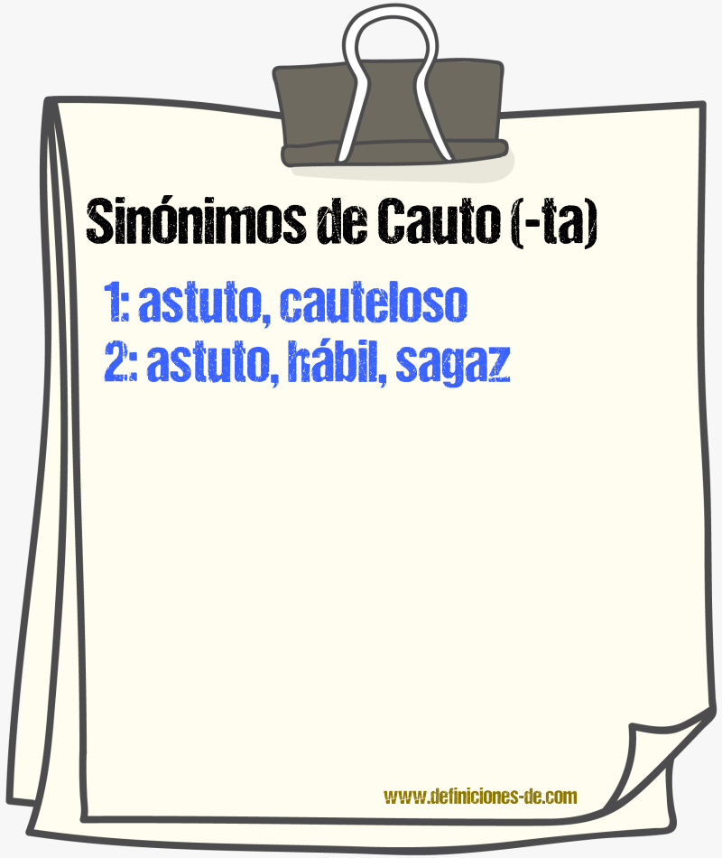 Sinnimos de cauto