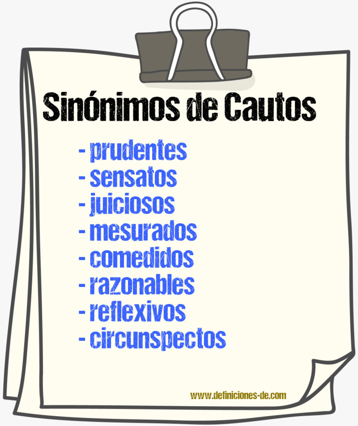 Sinónimos de cautos