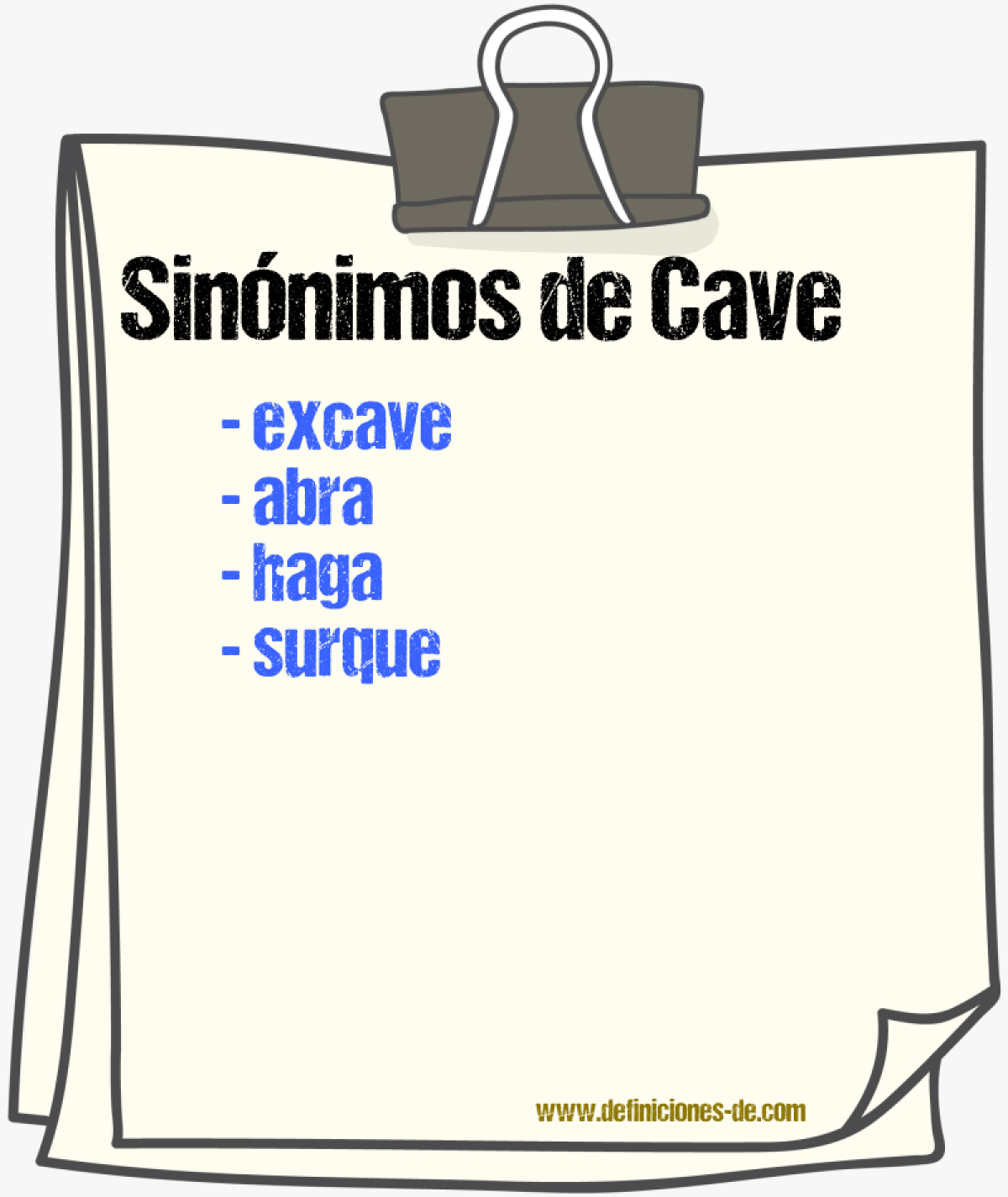 Sinónimos de cave