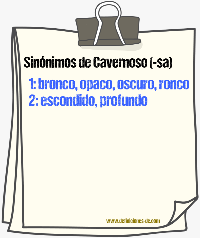 Sinnimos de cavernoso