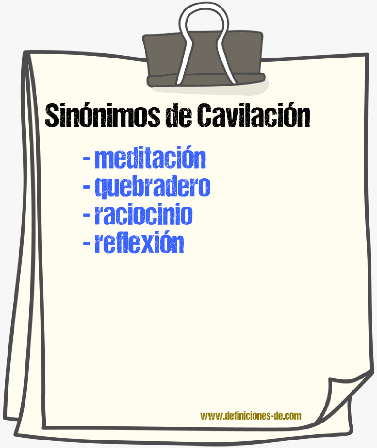 Sinnimos de cavilacin