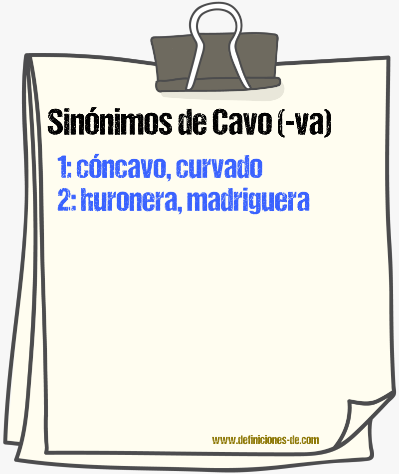 Sinnimos de cavo