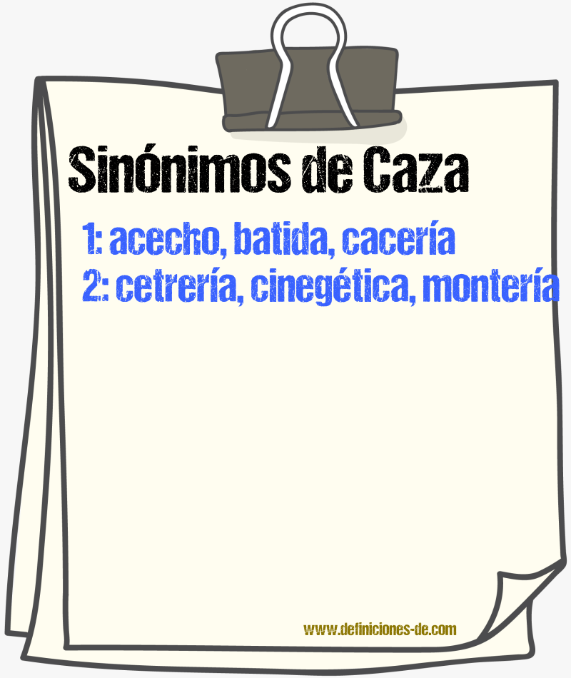 Sinnimos de caza