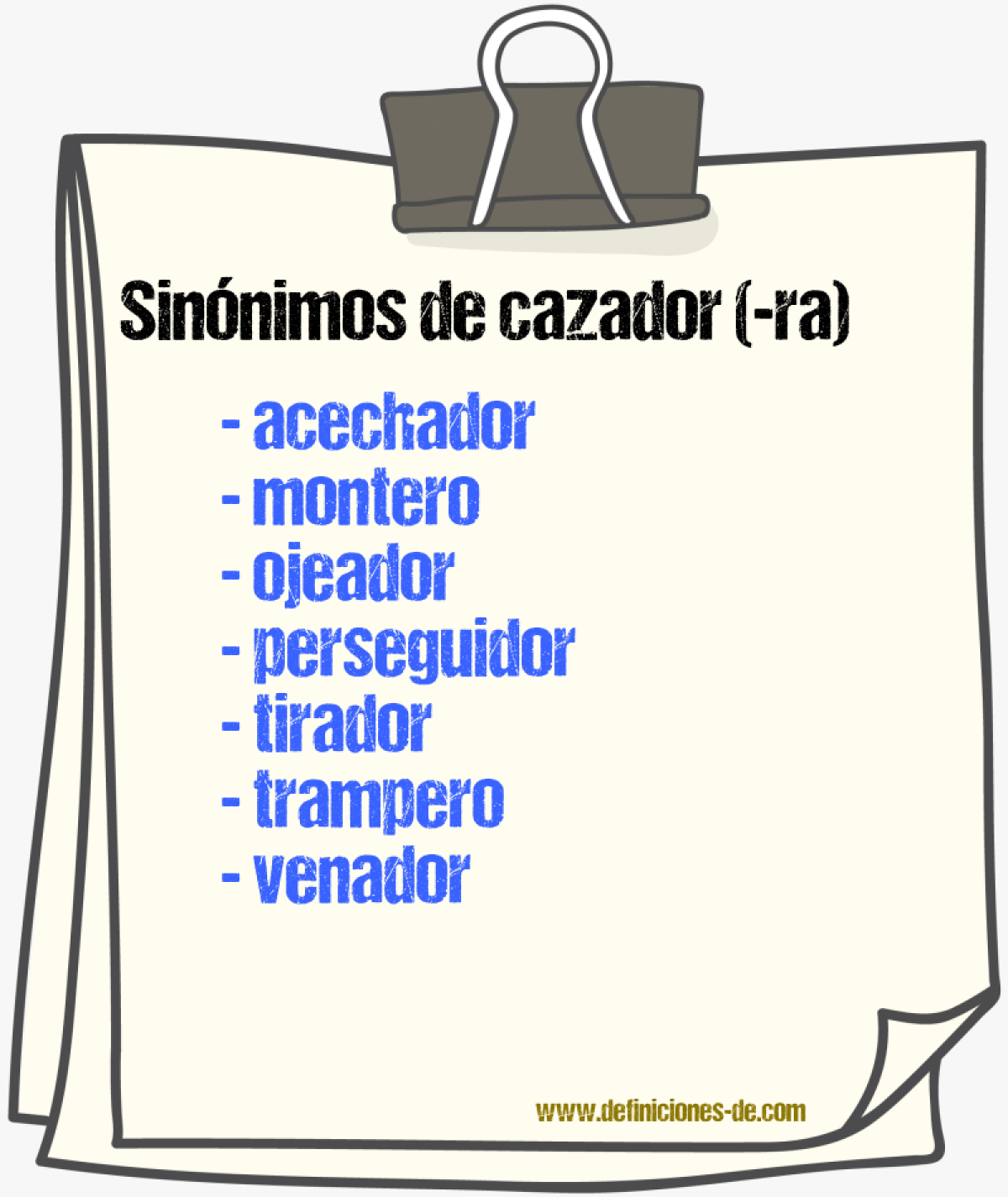 Sinnimos de cazador