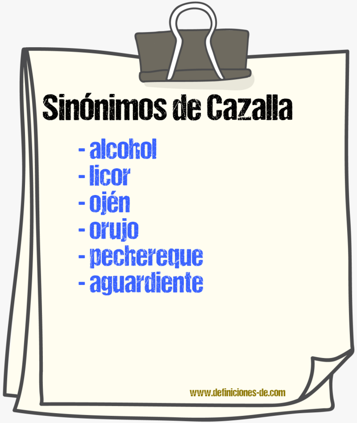 Sinnimos de cazalla