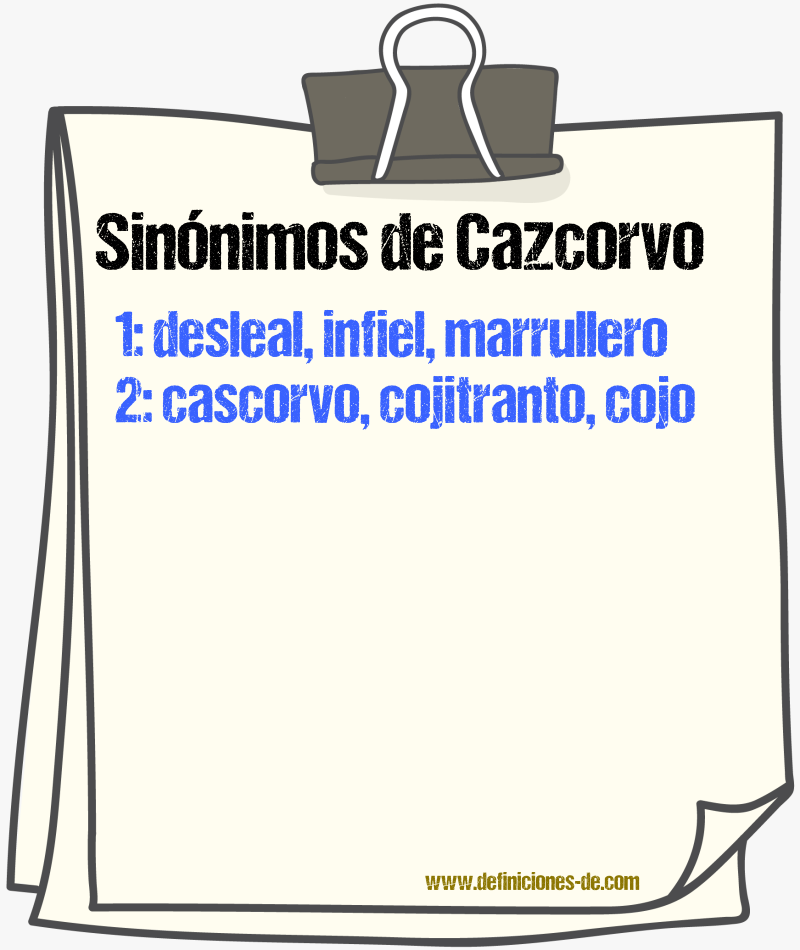 Sinnimos de cazcorvo