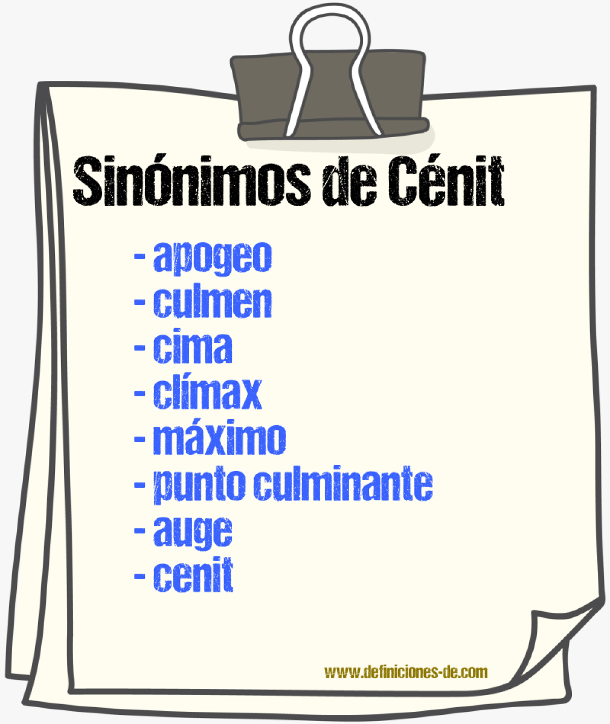 Sinónimos de cénit