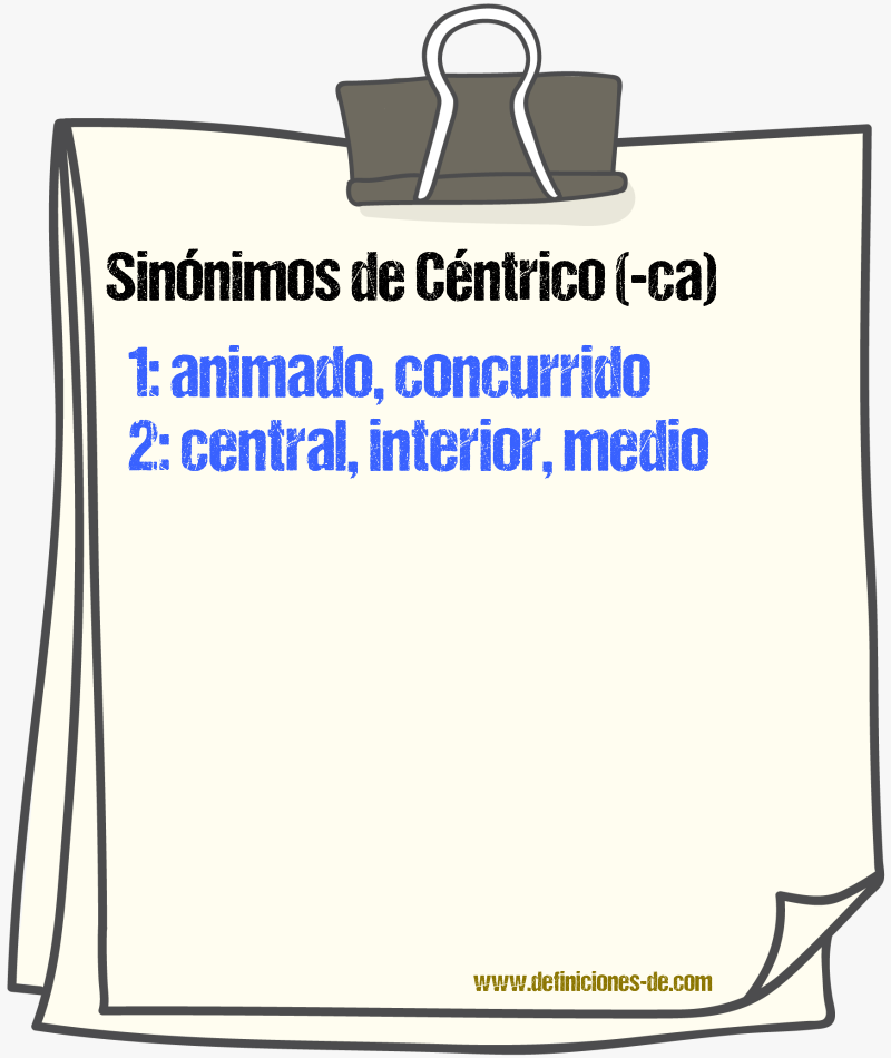 Sinnimos de cntrico