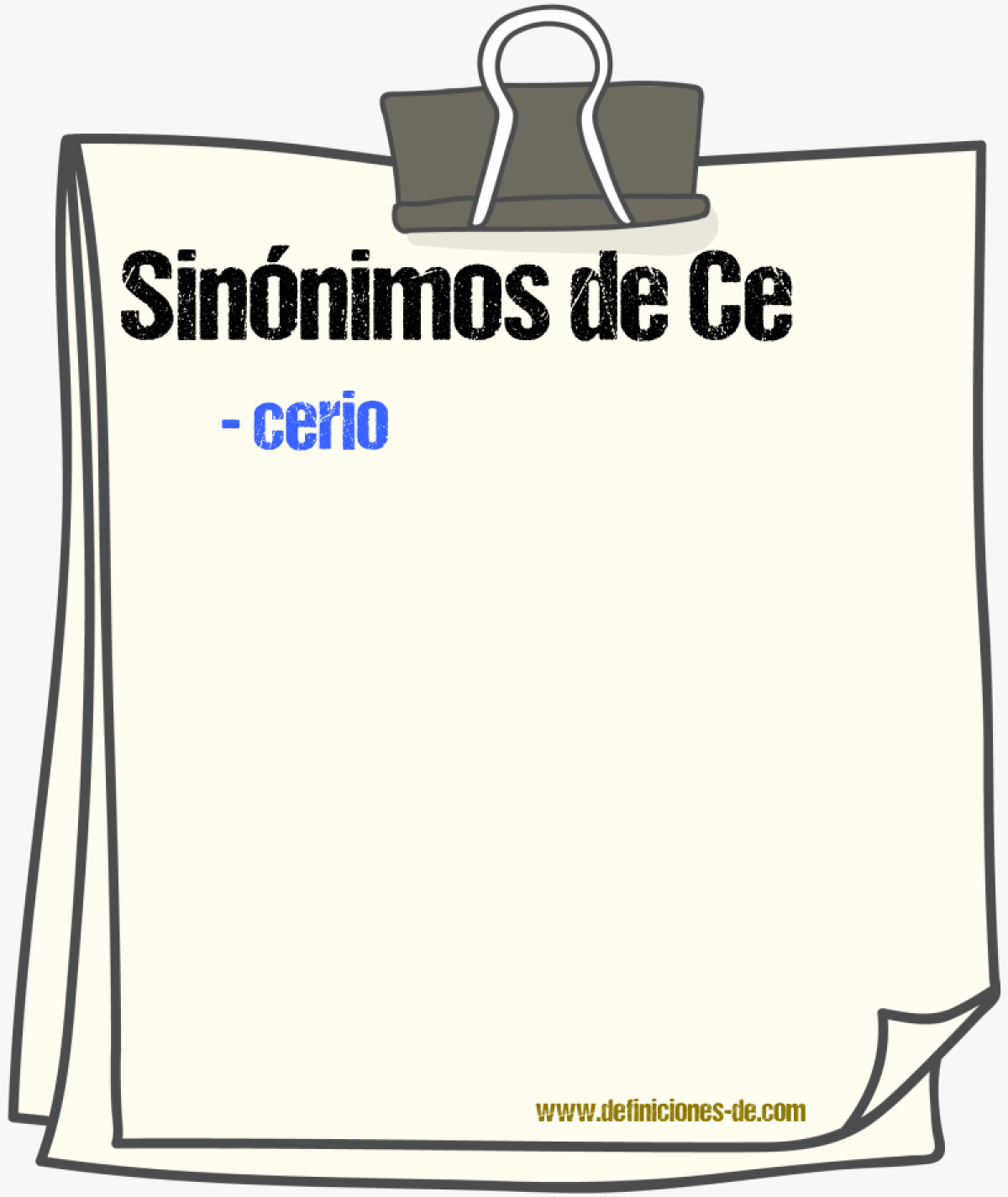Sinónimos de Ce