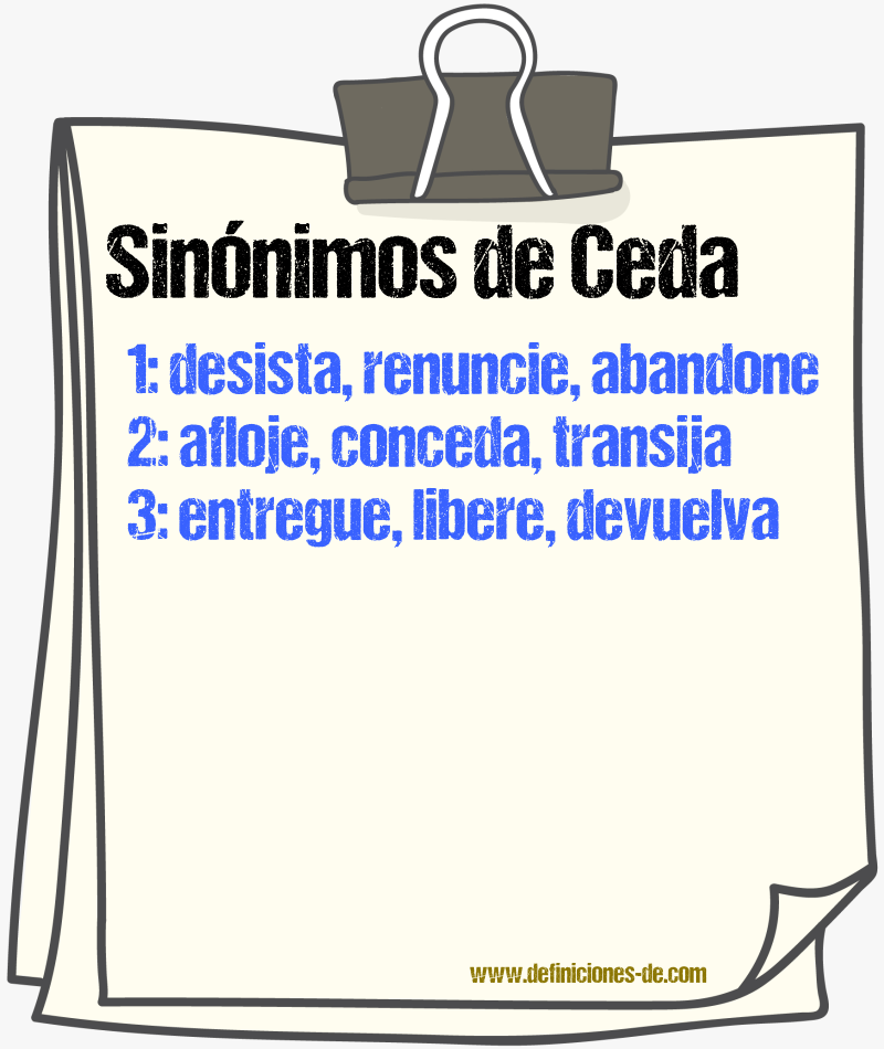 Sinónimos de ceda
