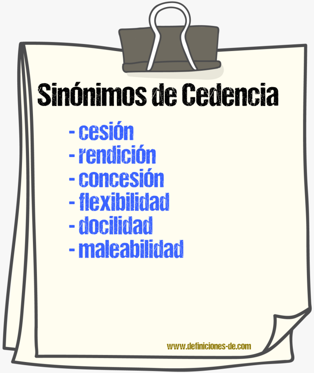 Sinónimos de cedencia