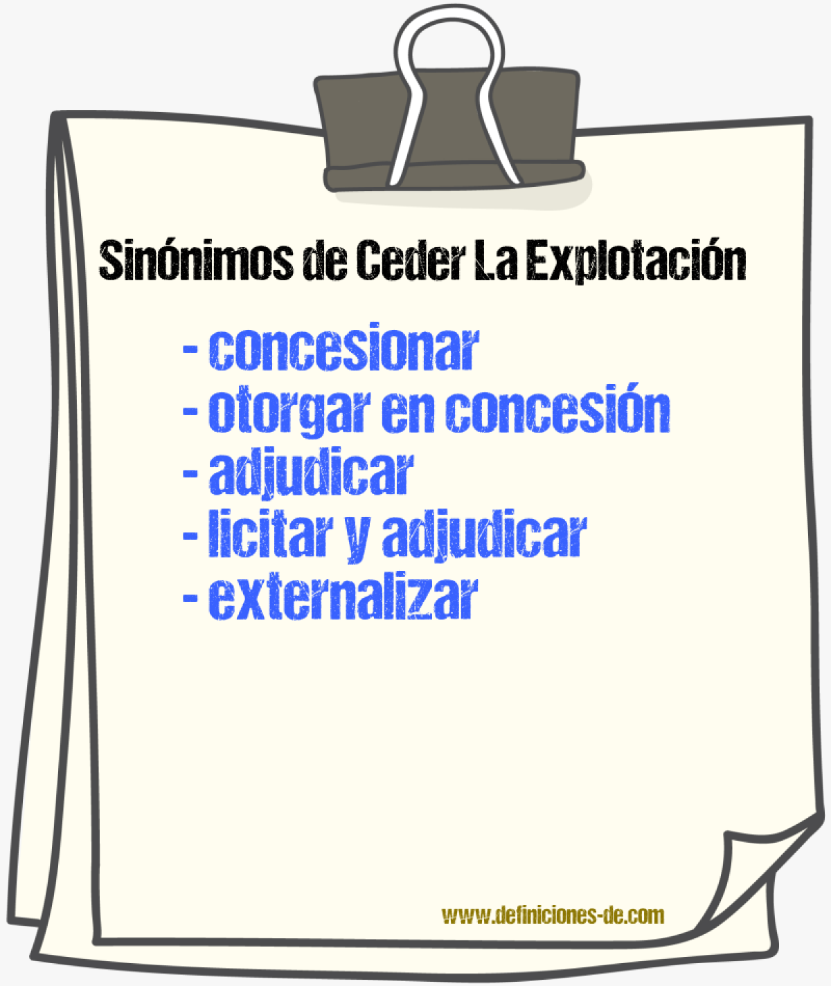 Sinónimos de ceder la explotación