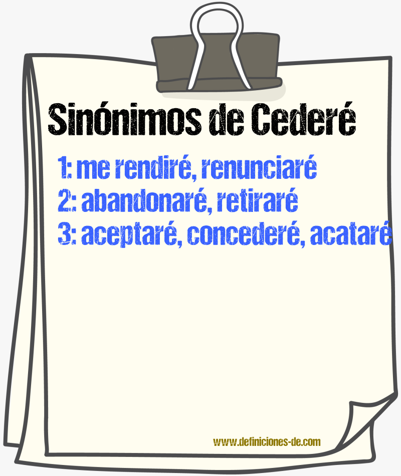 Sinónimos de cederé