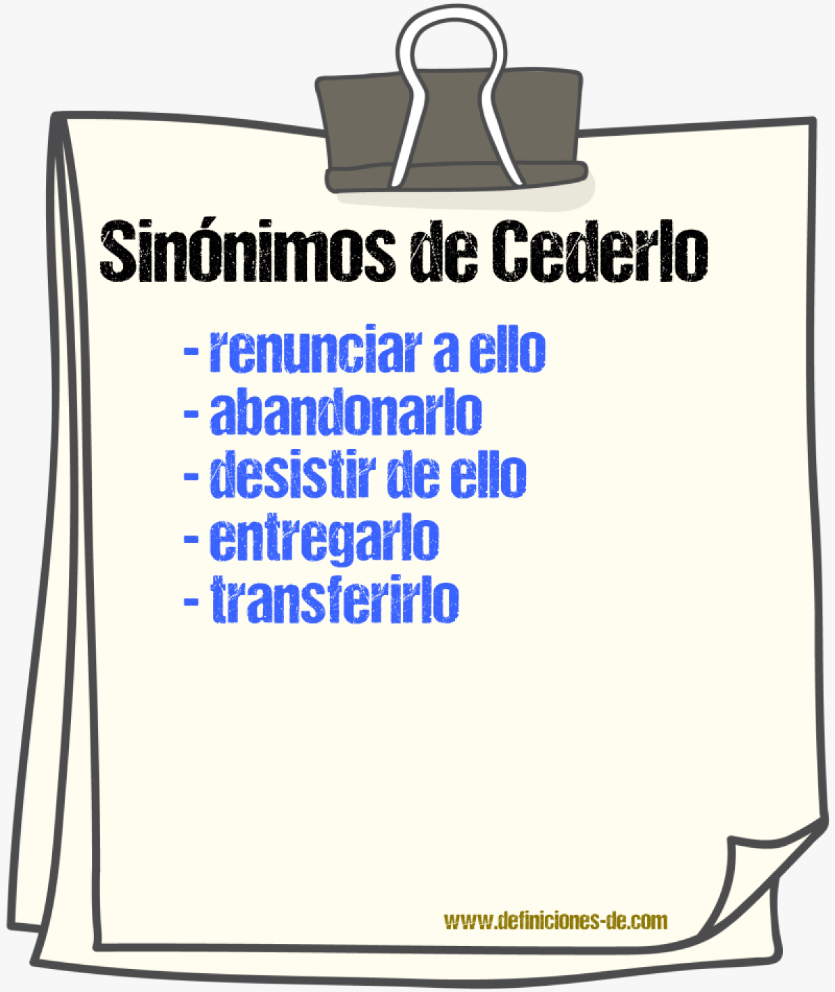 Sinónimos de cederlo