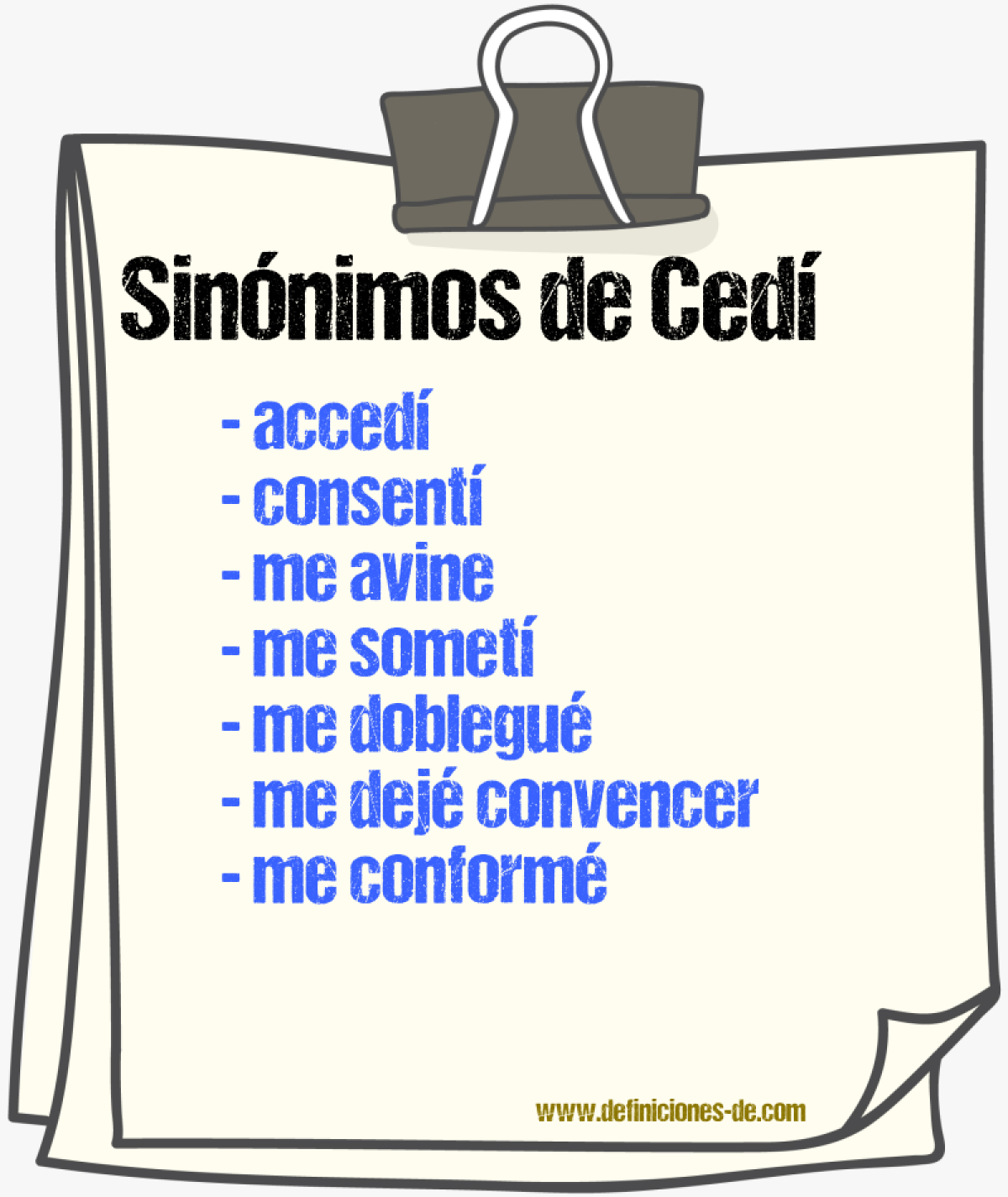 Sinónimos de cedí
