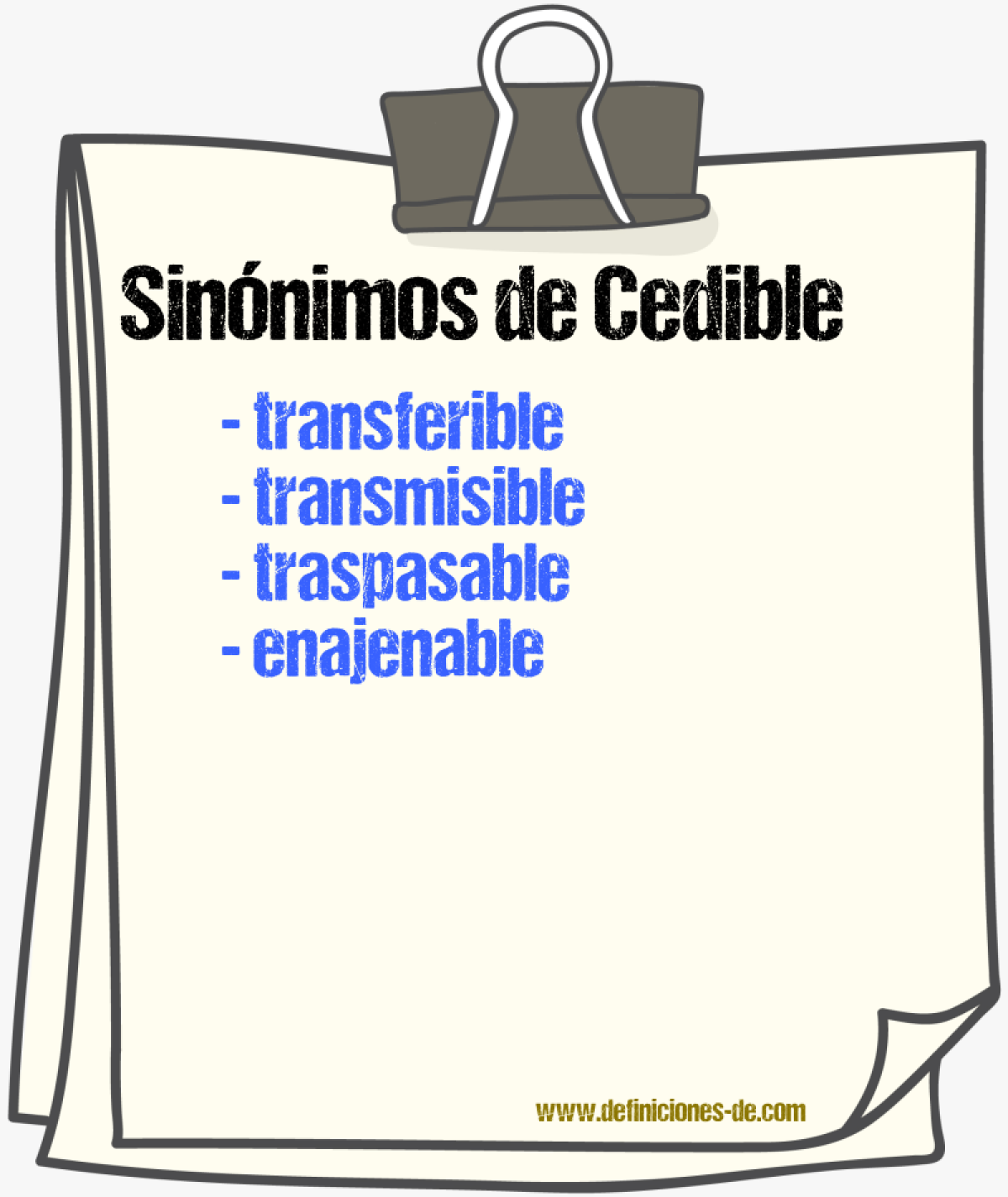 Sinónimos de cedible