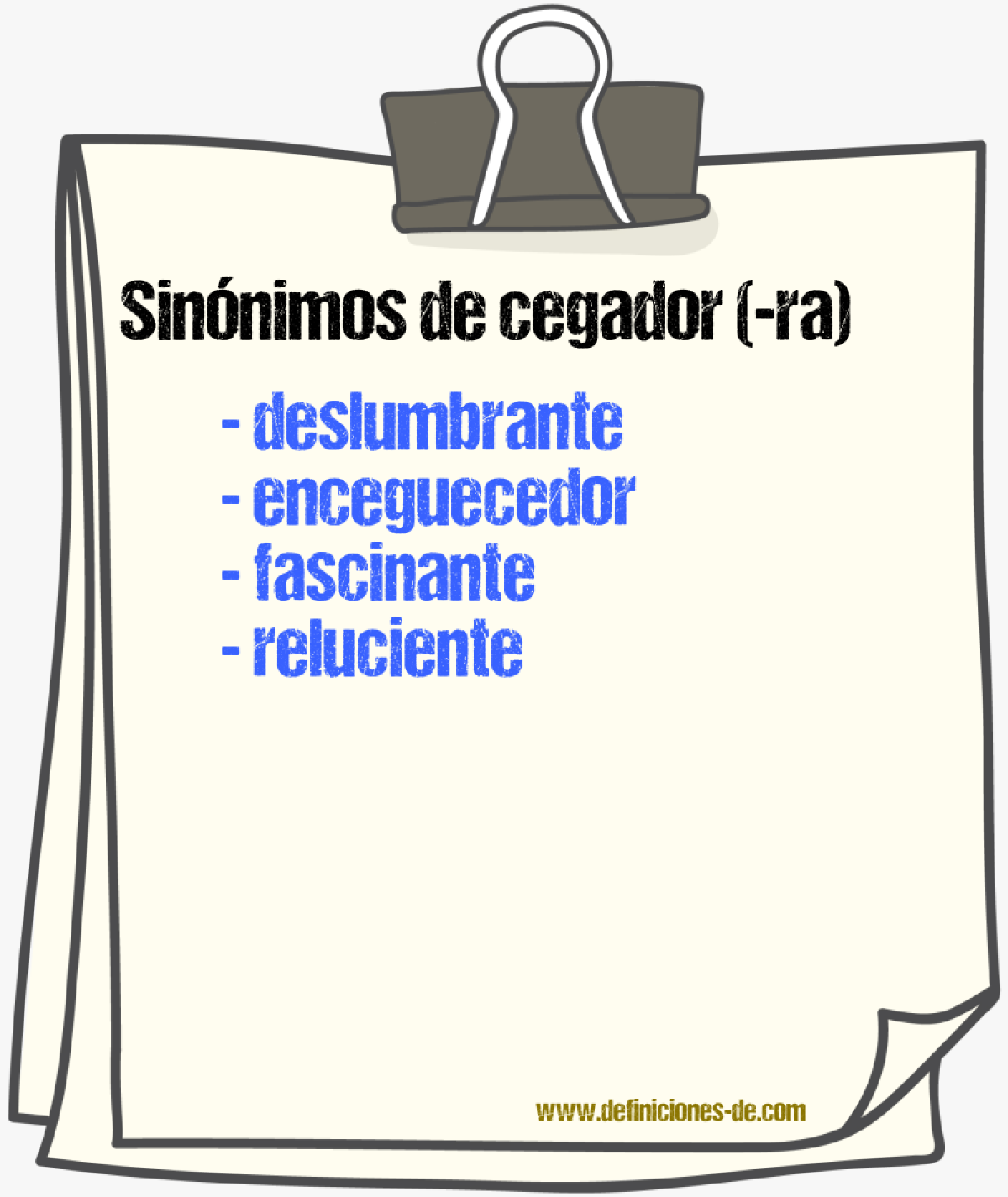 Sinnimos de cegador