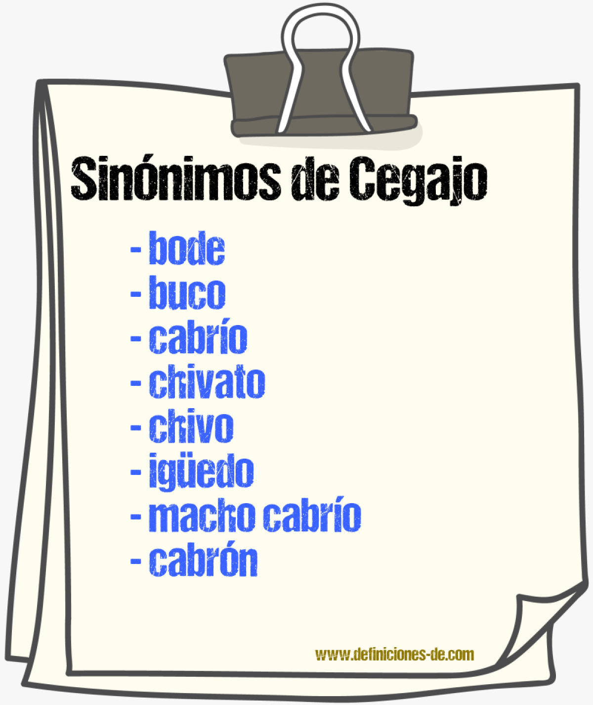 Sinnimos de cegajo