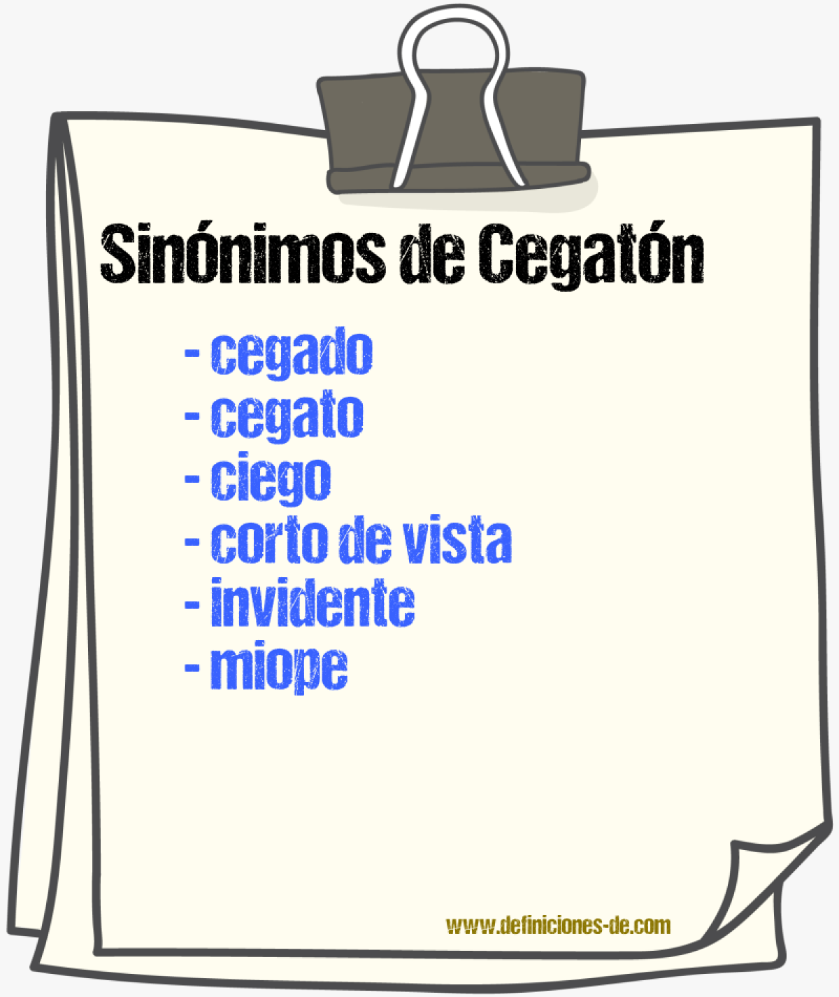 Sinnimos de cegatn