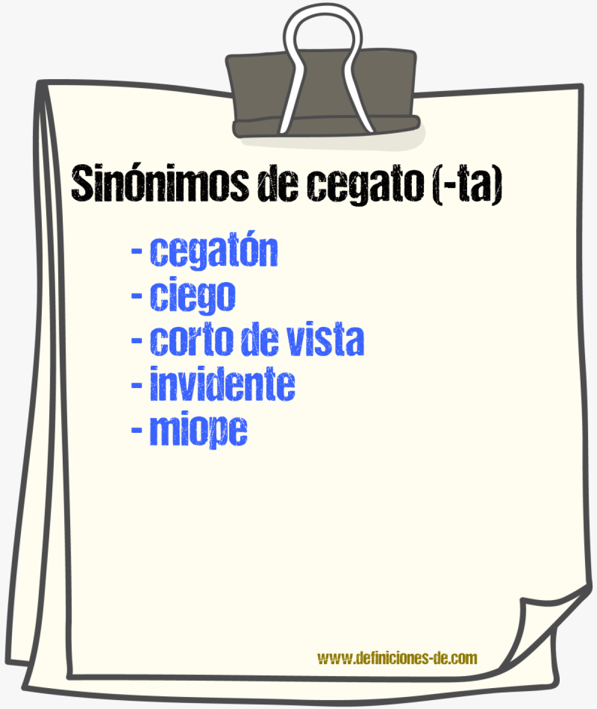 Sinnimos de cegato