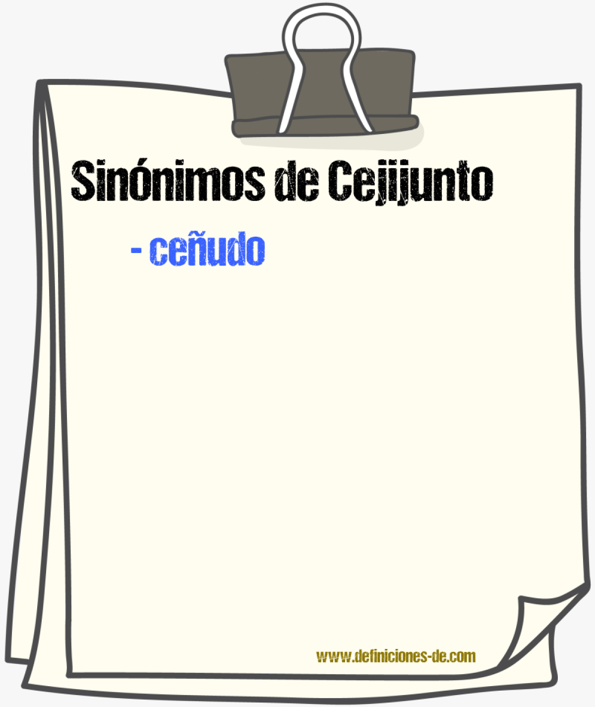 Sinnimos de cejijunto