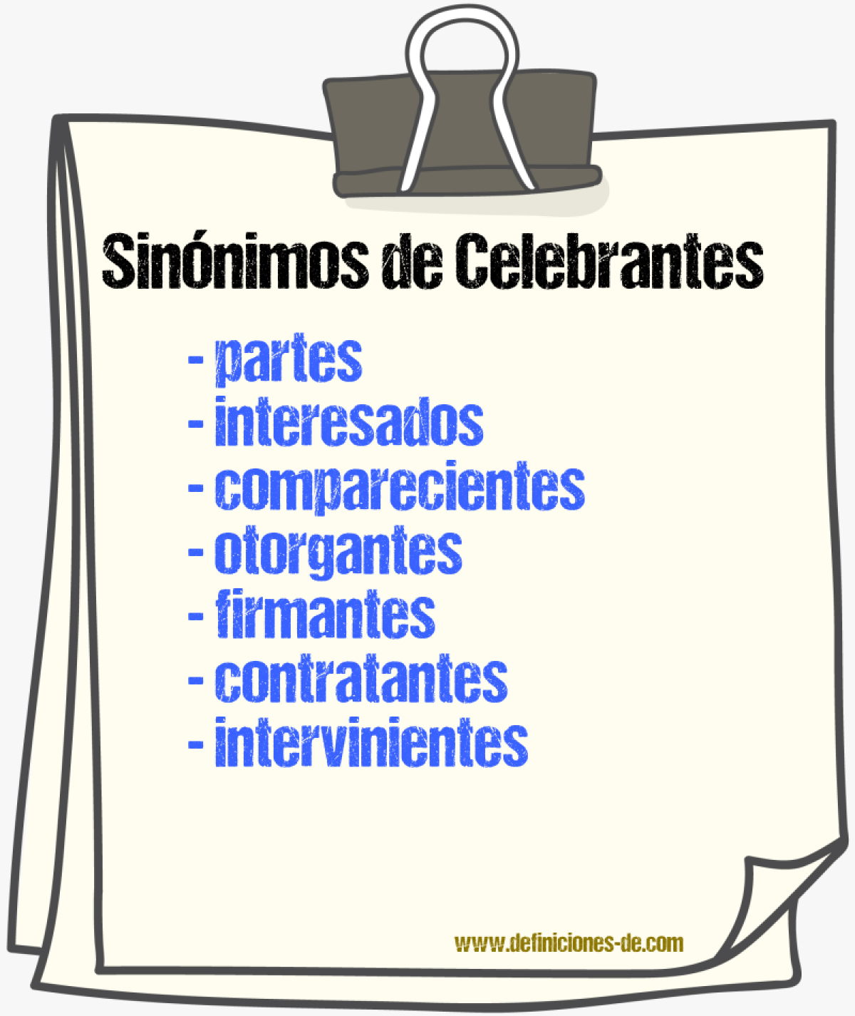 Sinónimos de celebrantes