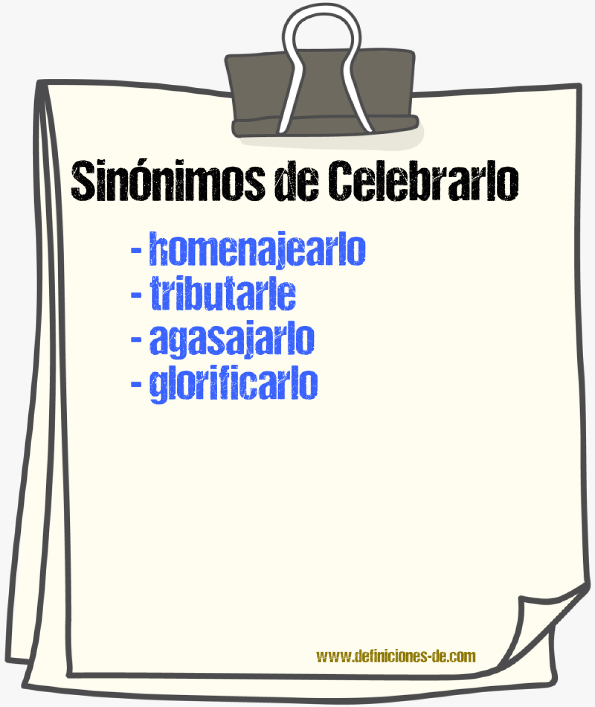 Sinónimos de celebrarlo