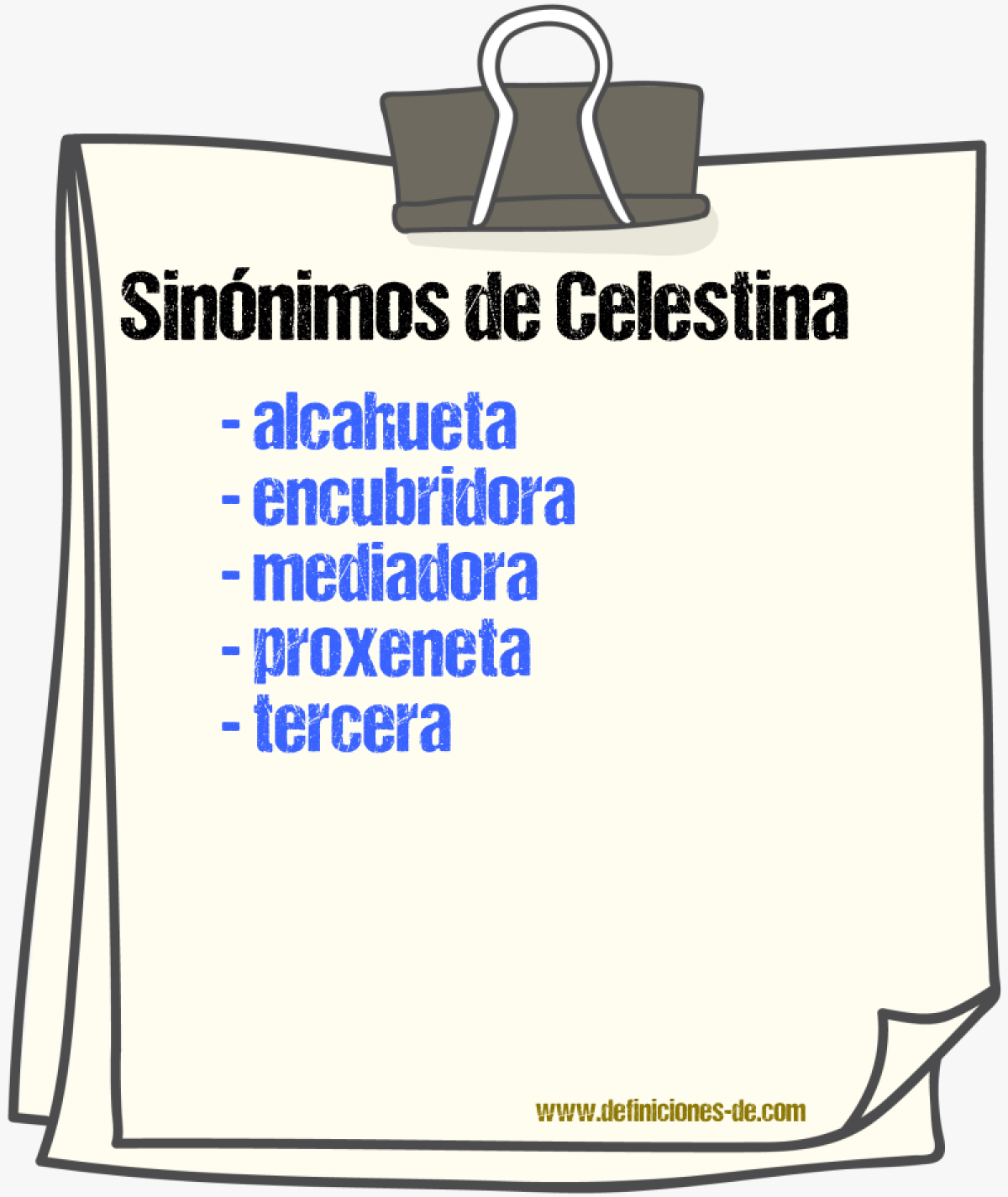 Sinnimos de celestina