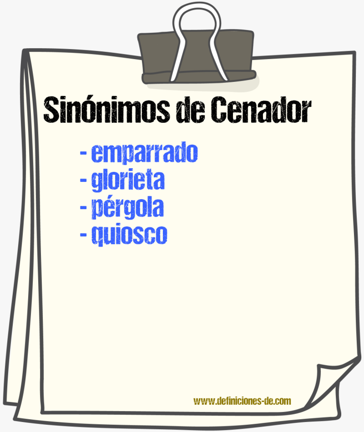 Sinnimos de cenador