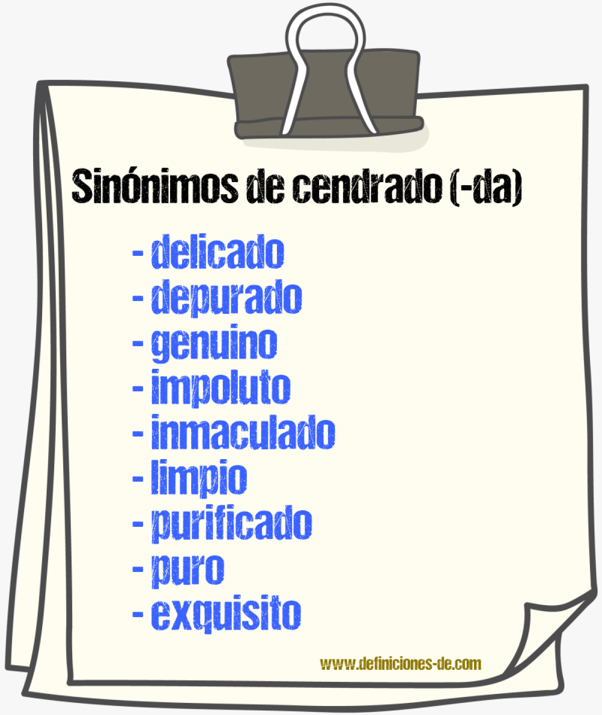 Sinnimos de cendrado