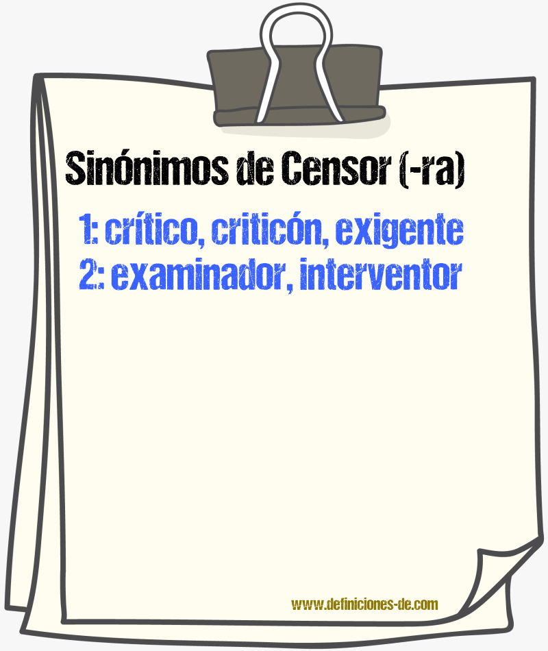 Sinnimos de censor