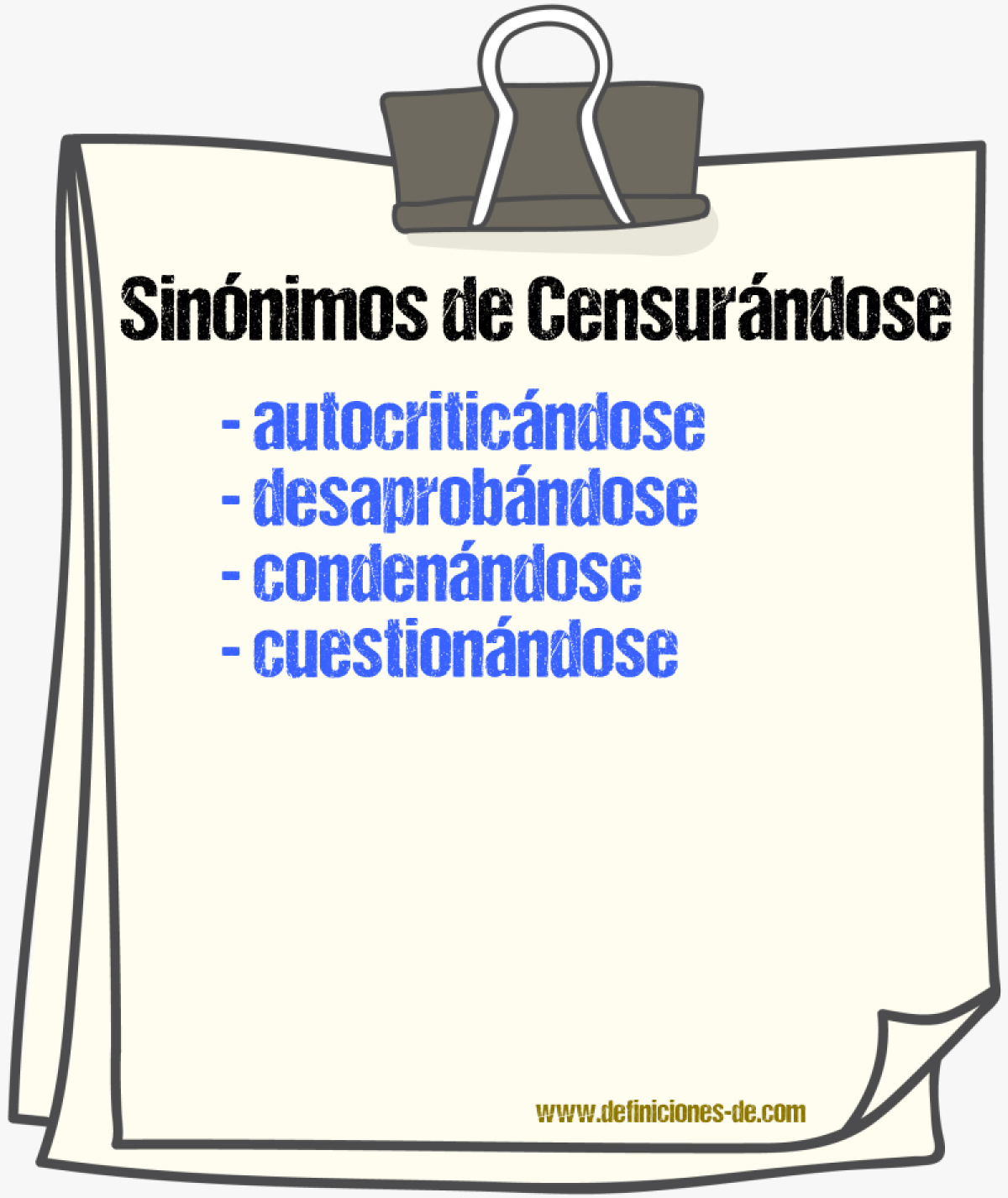 Sinónimos de censurándose