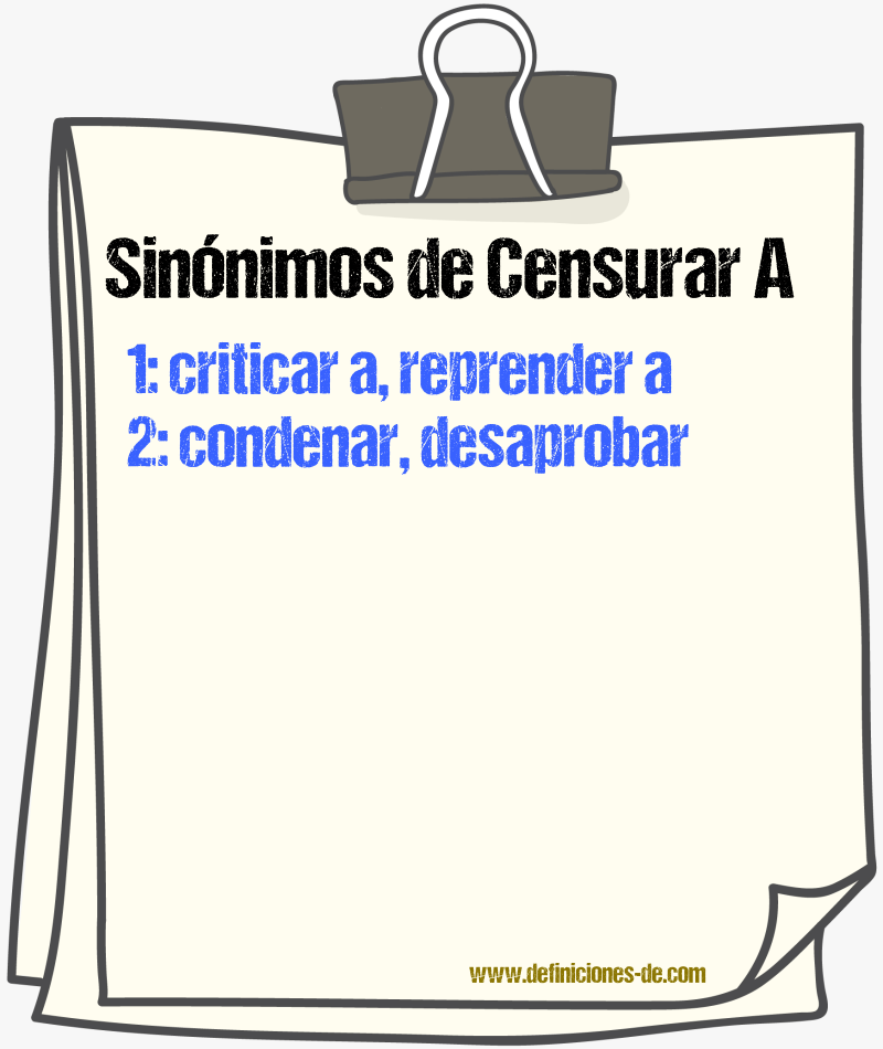 Sinónimos de censurar a