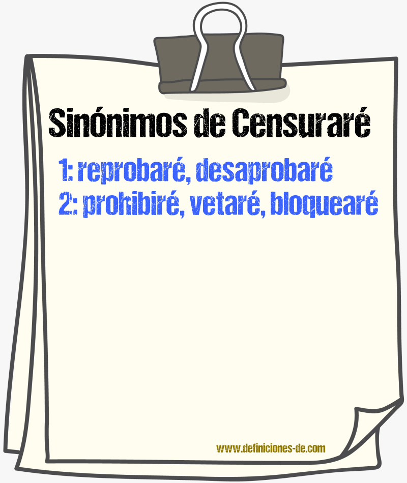 Sinónimos de censuraré